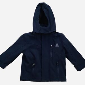 Reebok Boys Jacket W/Hood Size 2T Blue Winter Coat Double Zipper